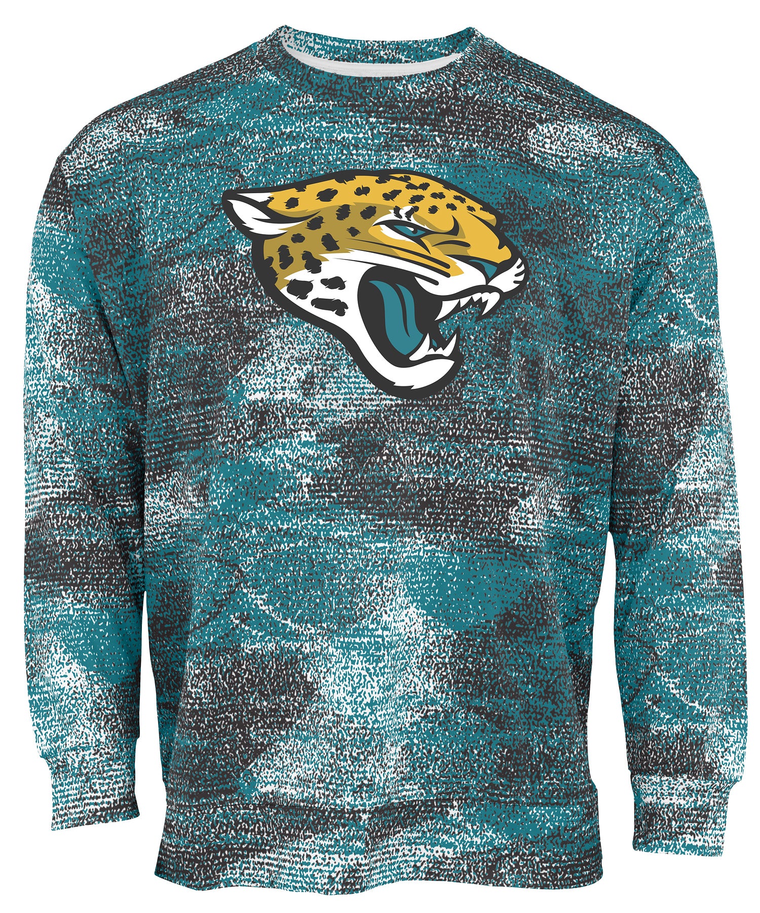 Zubaz NFL Men's Team Logo Static Crew Neck Sweatshirt Jacksonville Jaguars