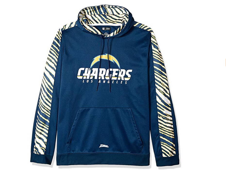 Zubaz Men's NFL San Diego Chargers Pullover Hoodie With Zebra Accents