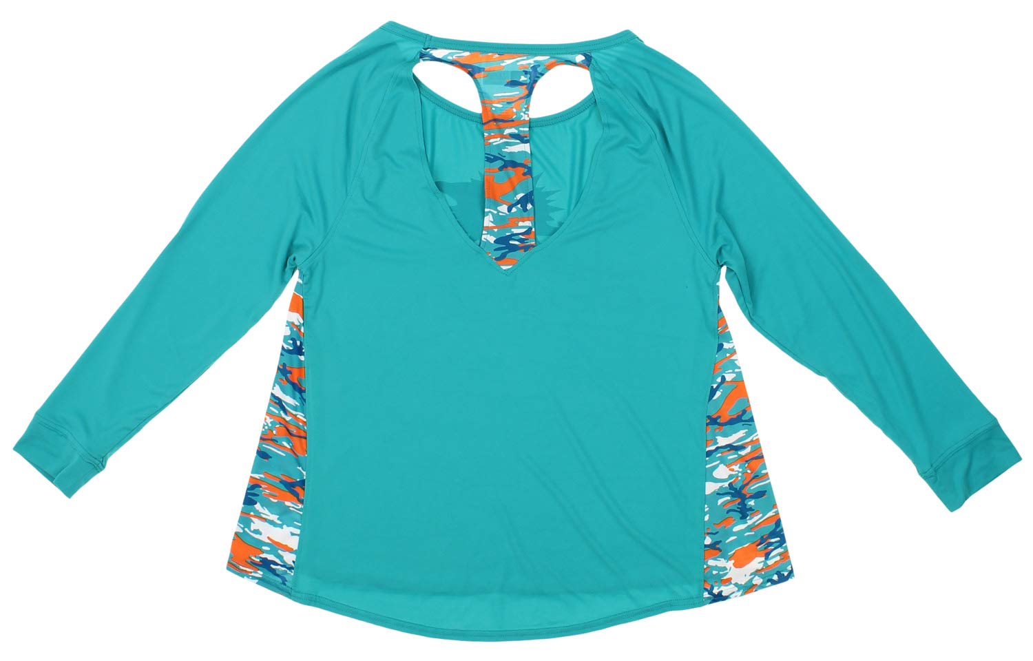 Zubaz Women's NFL Miami Dolphins Racer Back Shirt Top