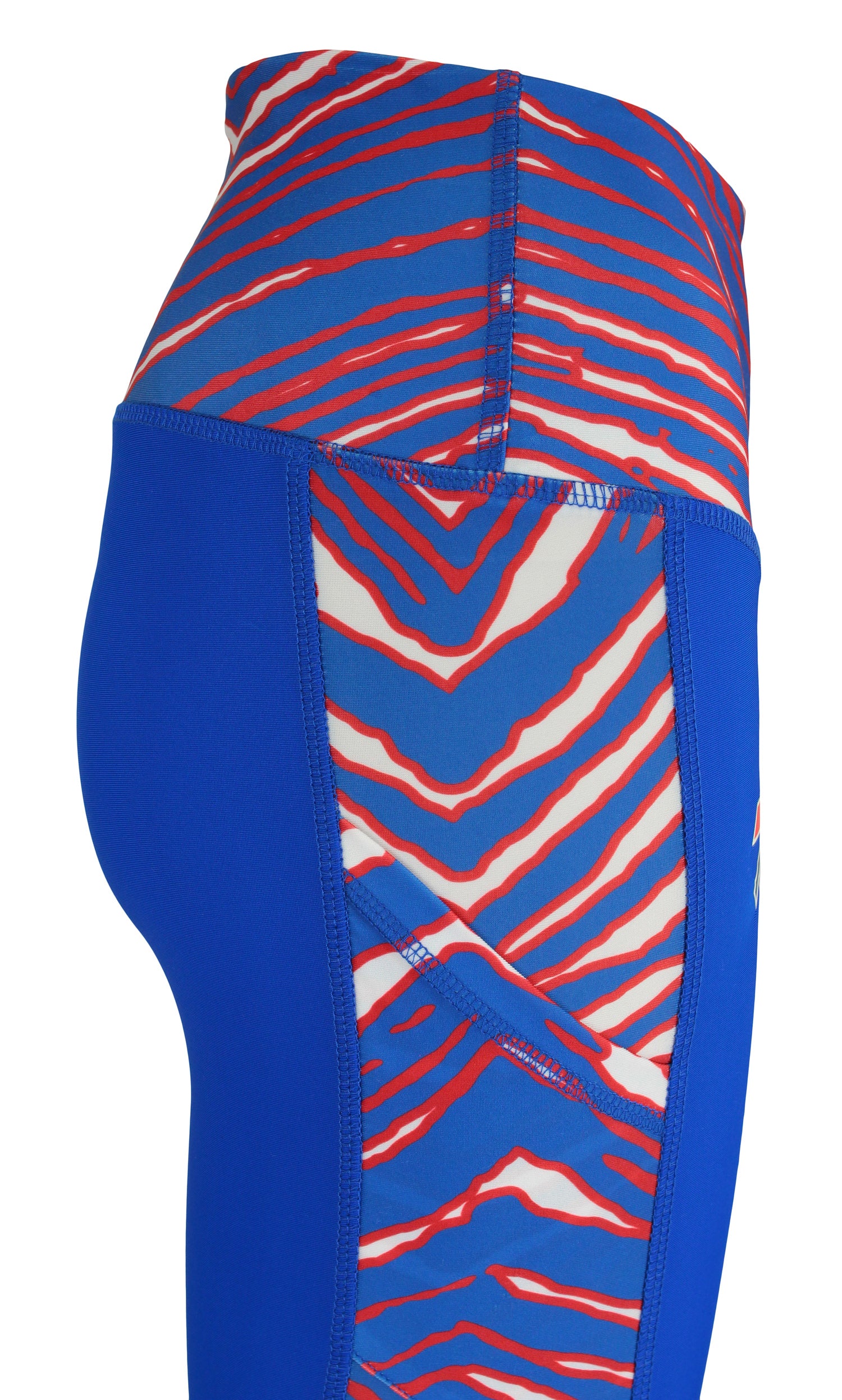 Zubaz NFL BUFFALO BILLS WOMENS TEAM COLOR ELEVATED LEGGING W/ ZEBRA ACCENTS