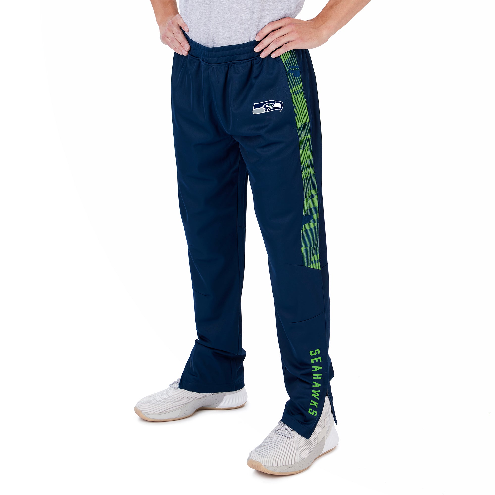 Zubaz NFL Men's Seattle Seahawks Track Pants W/ Camo Line Side Panels