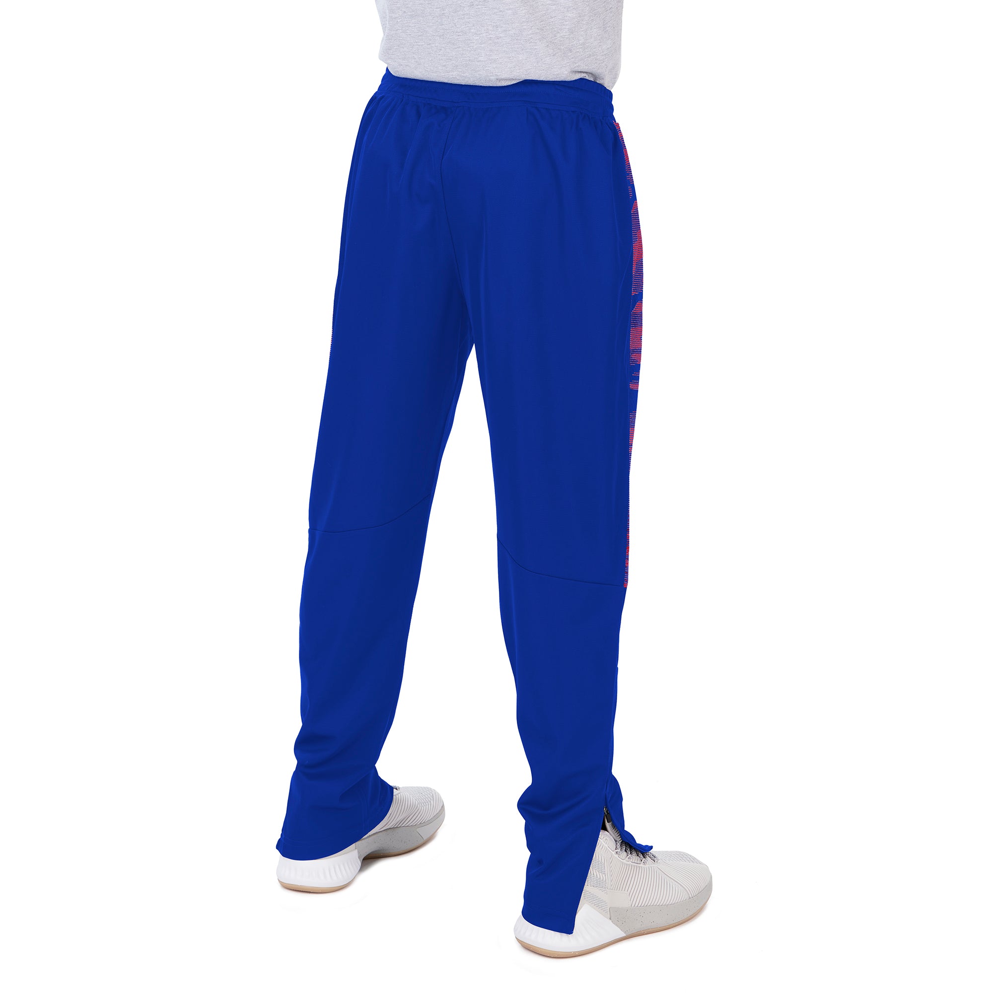 Zubaz NFL Men's NEW YORK GIANTS ROYAL BLUE TRACK PANT W/ ROYAL BLUE/RED CAMO LINES HALF SIDE PANELS Double Extra Large