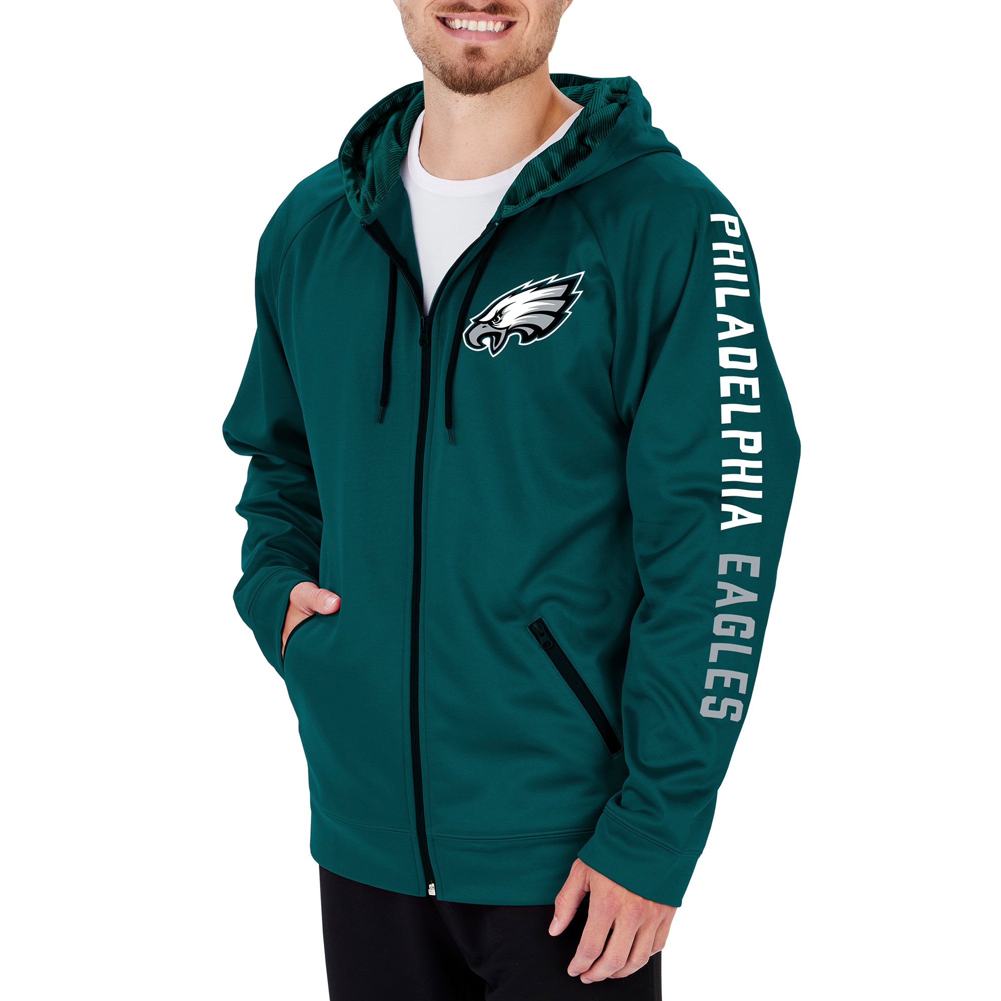 Zubaz Men's NFL Philadelphia Eagles Full Zip Camo Hoodie