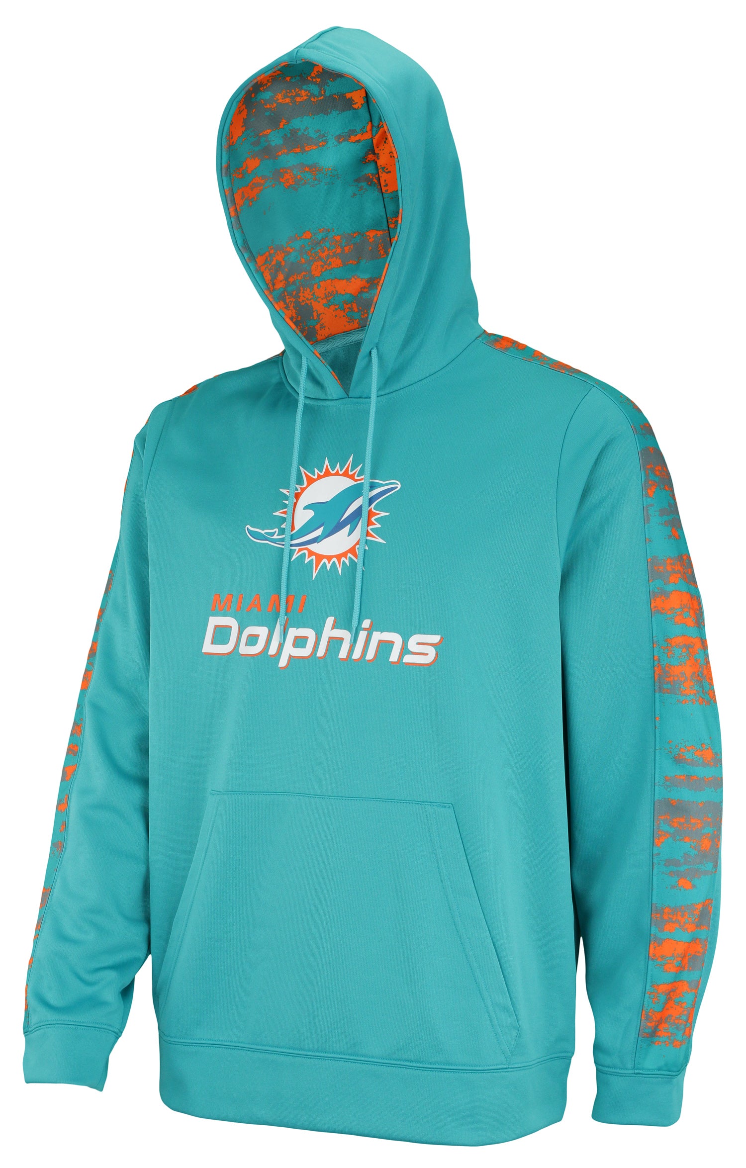 Zubaz NFL Men's Miami Dolphins Performance Hoodie w/ Oxide Sleeves