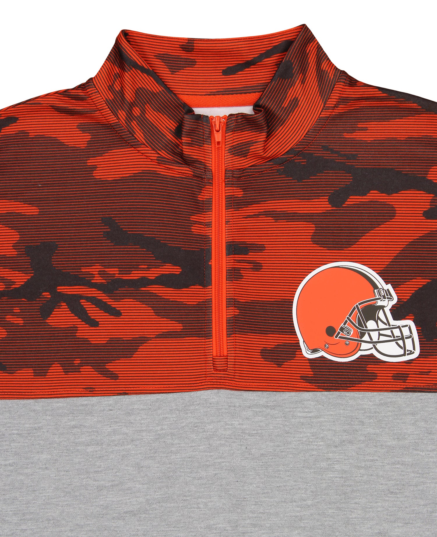 Zubaz NFL Men's Cleveland Browns Elevated 1/4 Zip Fleece Pullover With Camo Lines