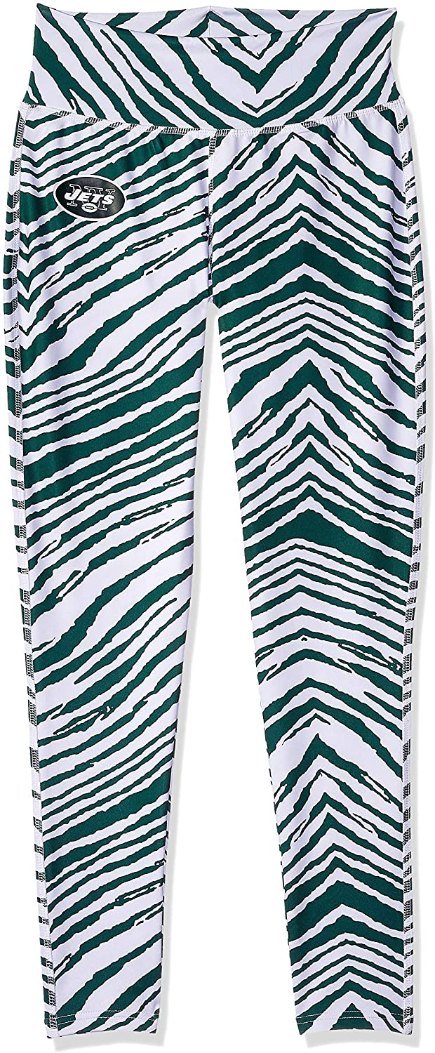 Zubaz New York Jets NFL Women's Zebra Print Legging, Green