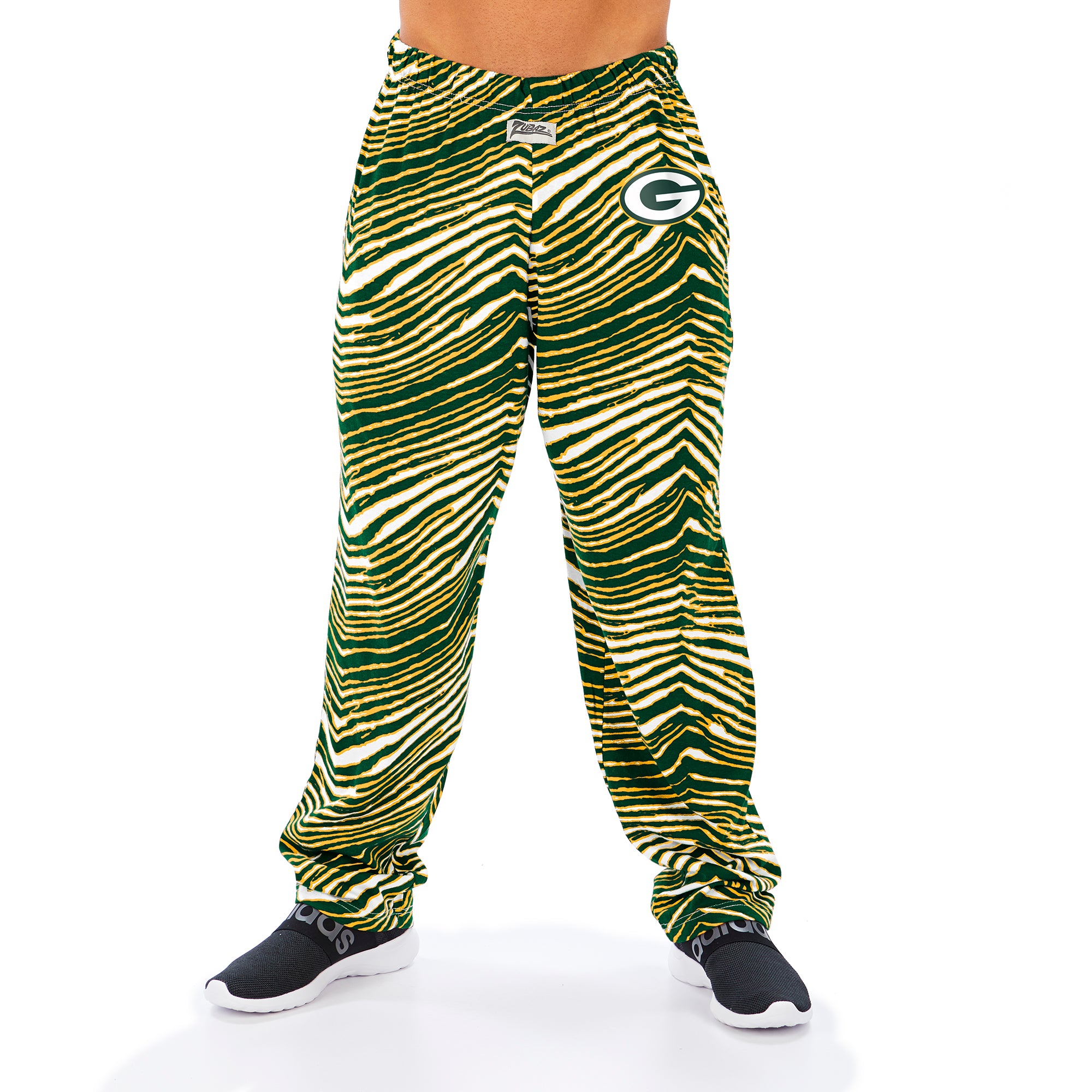 Zubaz Green Bay Packers NFL Men's Zebra Left Hip Logo Lounge Pant