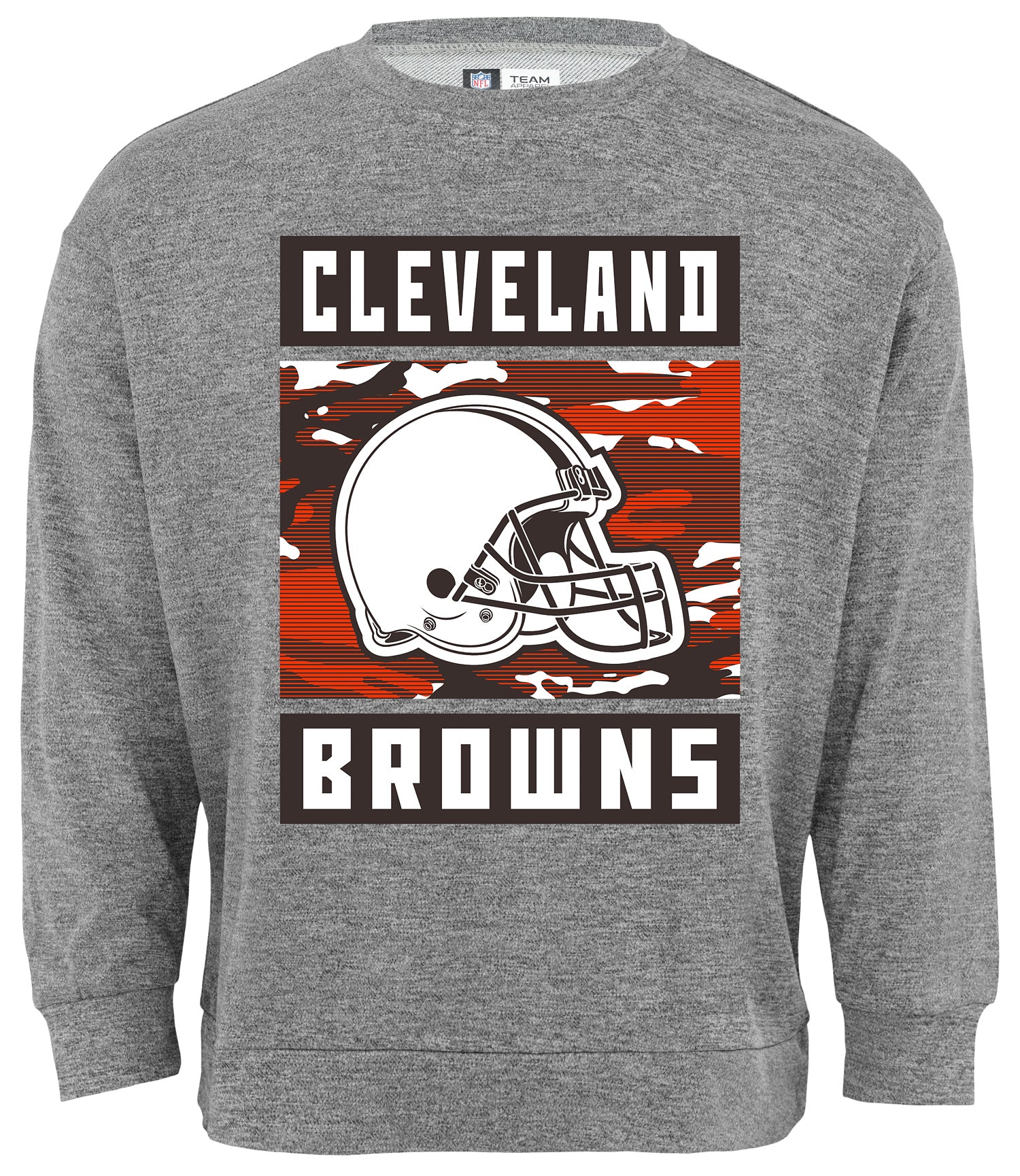 Zubaz NFL Men s Cleveland Browns Heather Grey Camo Team Crewneck Sweat