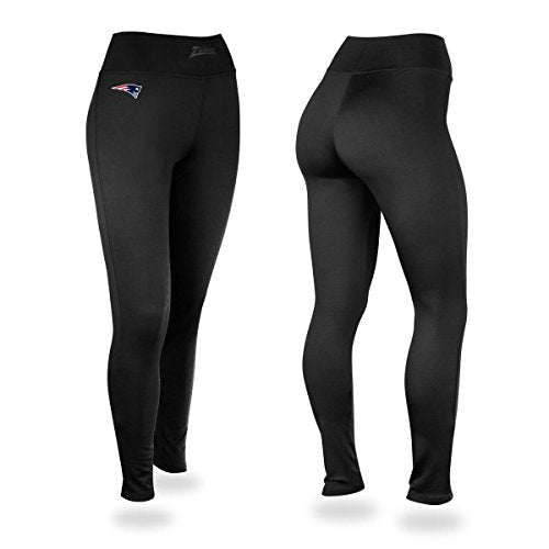 Zubaz NFL Women's New England Patriots Solid Leggings, Black