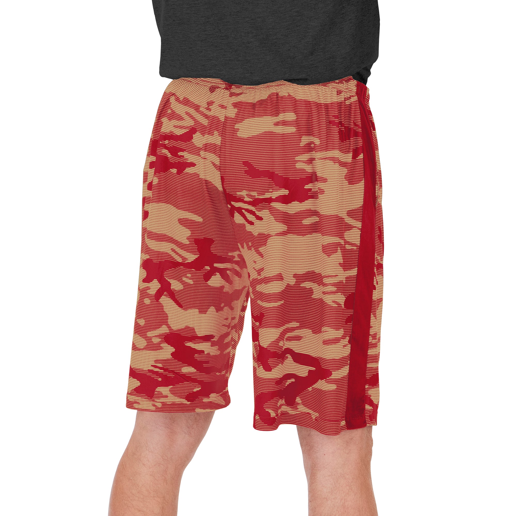 Zubaz Men's NFL San Francisco 49ers Lightweight Camo Lines Shorts with Logo