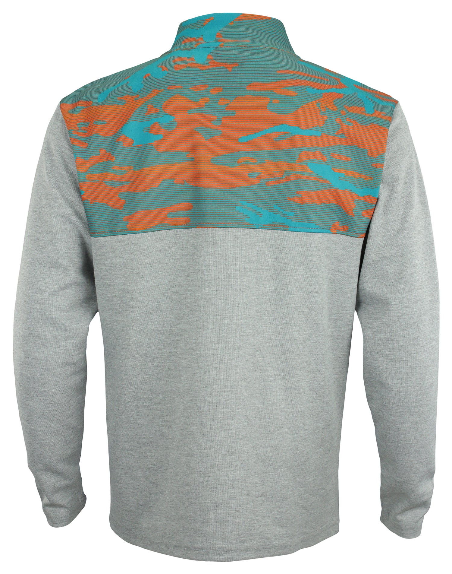 Zubaz Men's NFL Miami Dolphins 1/4 Zip Fleece Pullover with Camo Lines