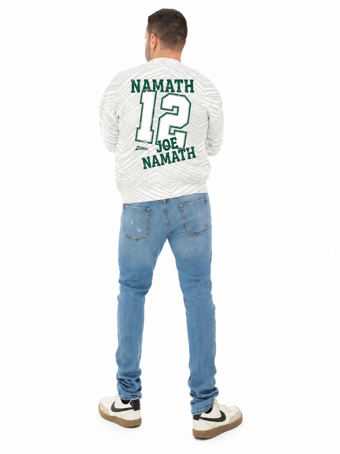 Joe Namath - New York Jets Full Back Zebra Crewneck
