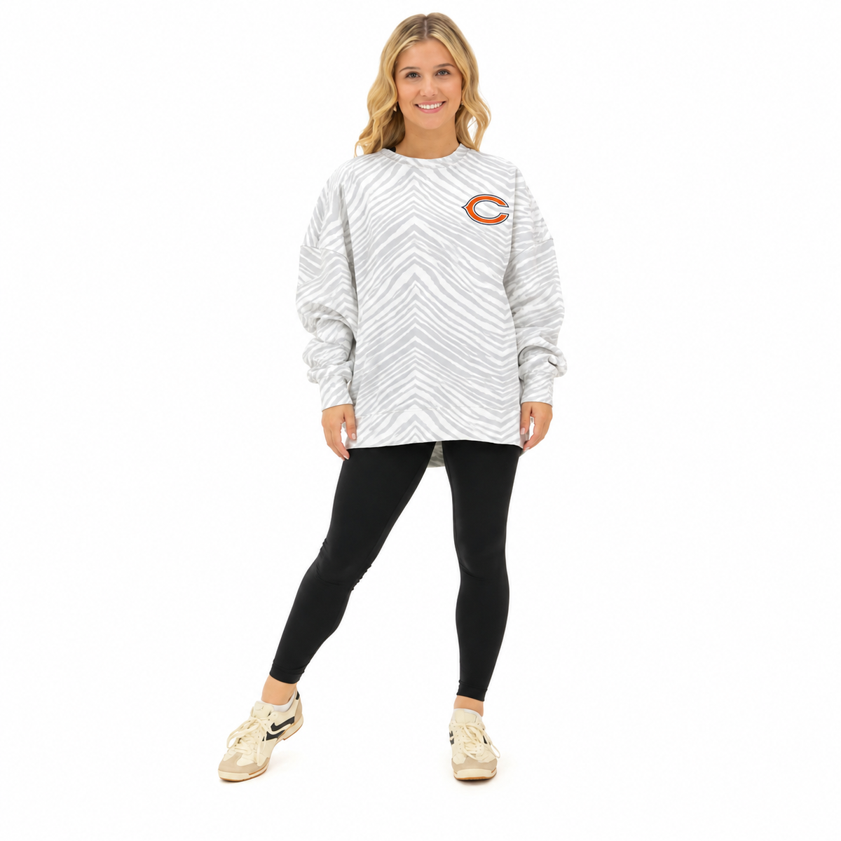 Mike Ditka - Chicago Bears Full Back Zebra Crewneck