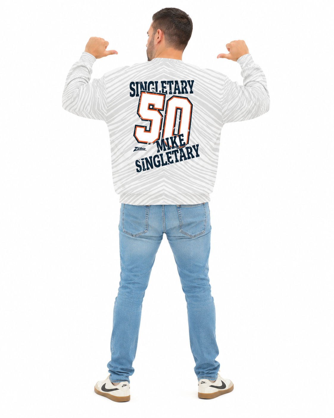 Mike Singletary - Chicago Bears Full Back Zebra Crewneck