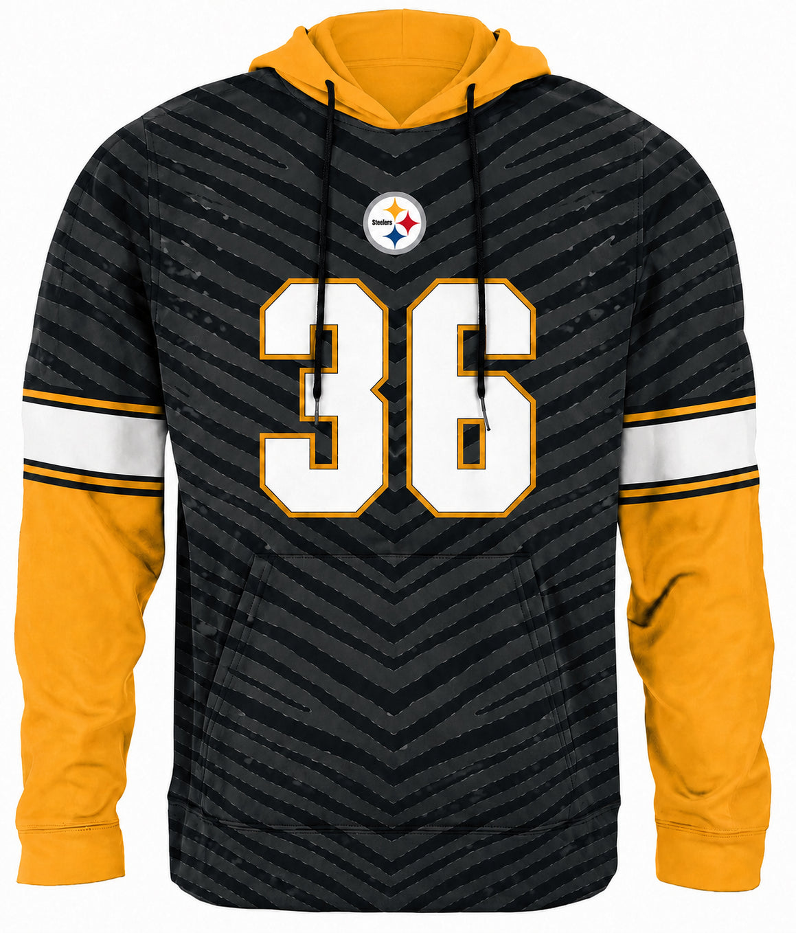 Zubaz NFL Men's Legends Tonal Gameday Hoodie, Jerome Bettis-Pittsburgh Steelers front