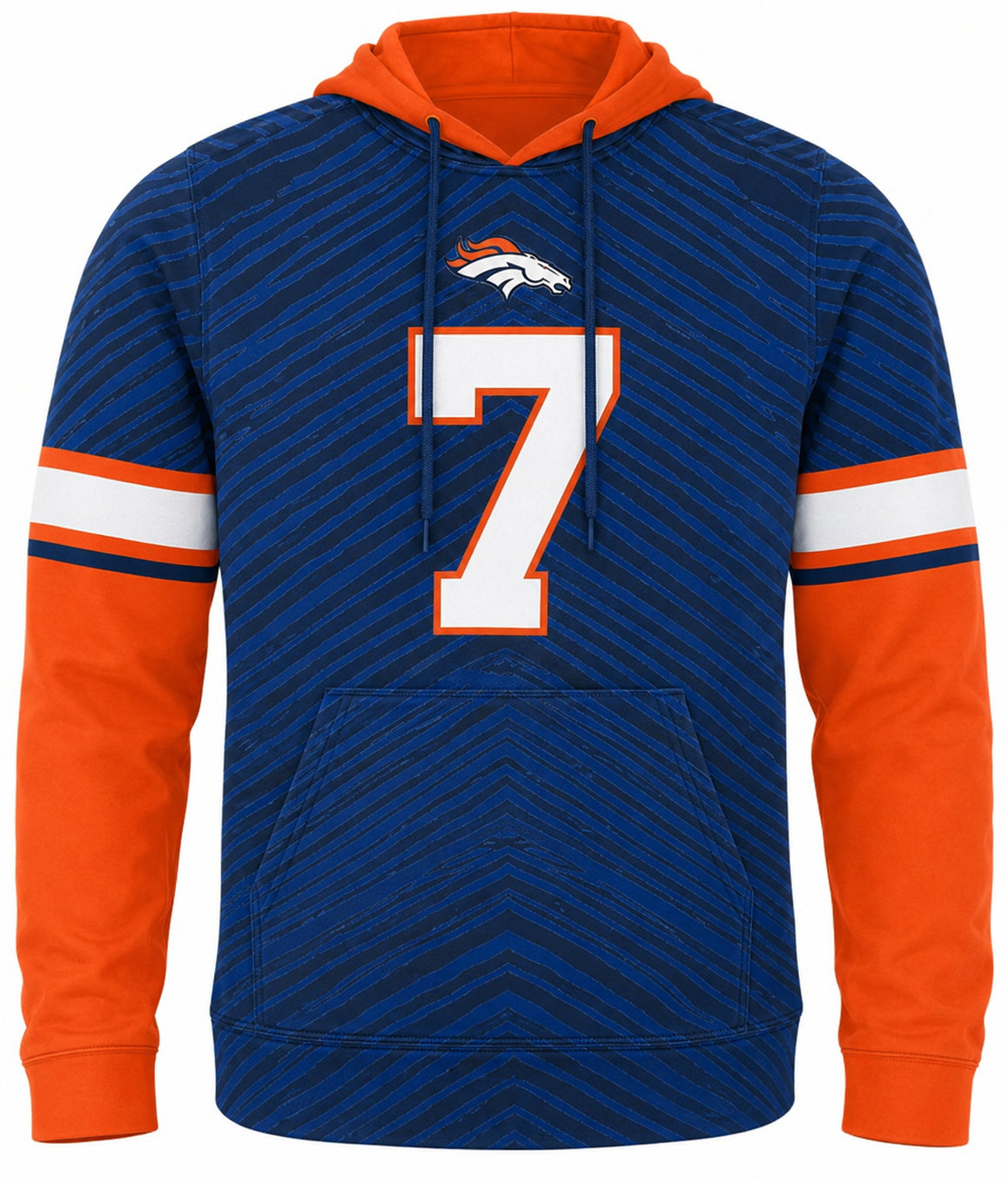 Zubaz NFL Men's Legends Tonal Gameday Hoodie, John Elway-Denver Broncos front
