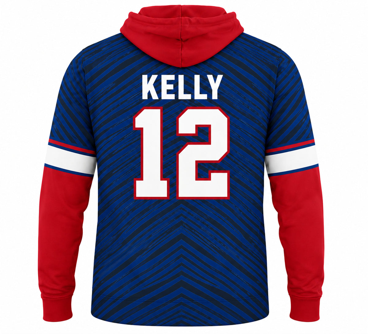 Zubaz NFL Men's Legends Tonal Gameday Hoodie, Jim Kelly-Buffalo Bills back