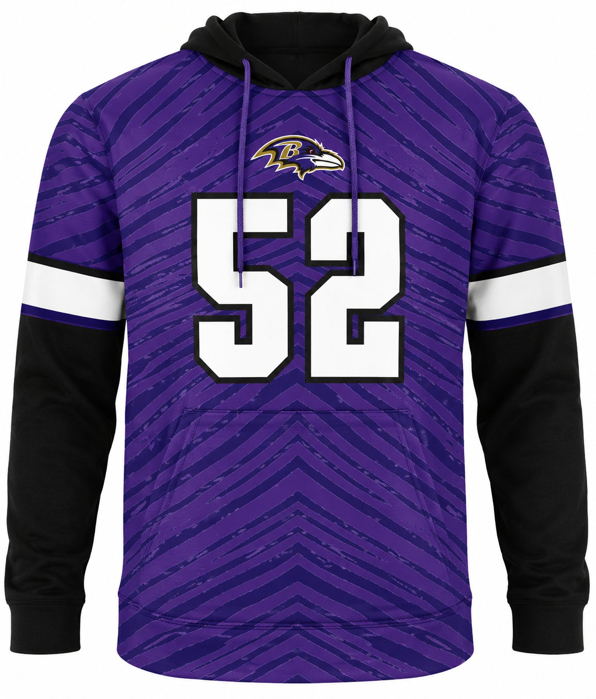 Zubaz NFL Men's Legends Tonal Gameday Hoodie, Ray Lewis-Baltimore Ravens front