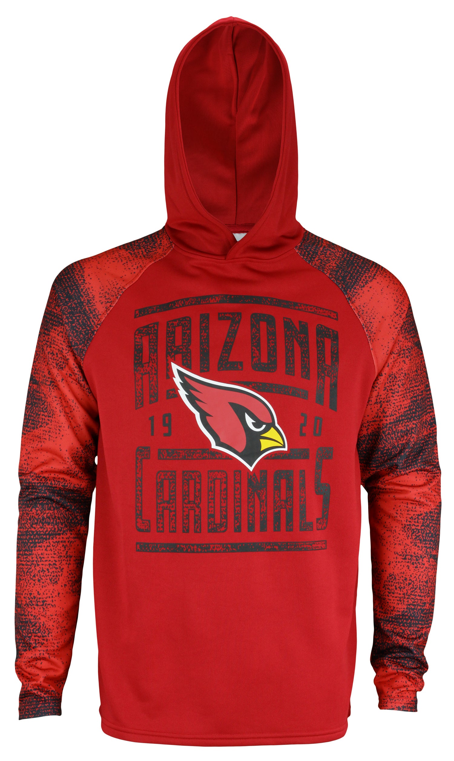 Zubaz NFL Men's Arizona Cardinals Light Weight Pullover Hoodie with Static Sleeves