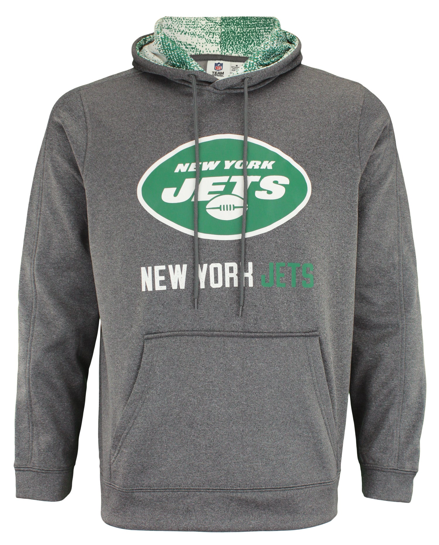 Zubaz NFL New York Jets Men's Heather Grey Performance Fleece Hoodie