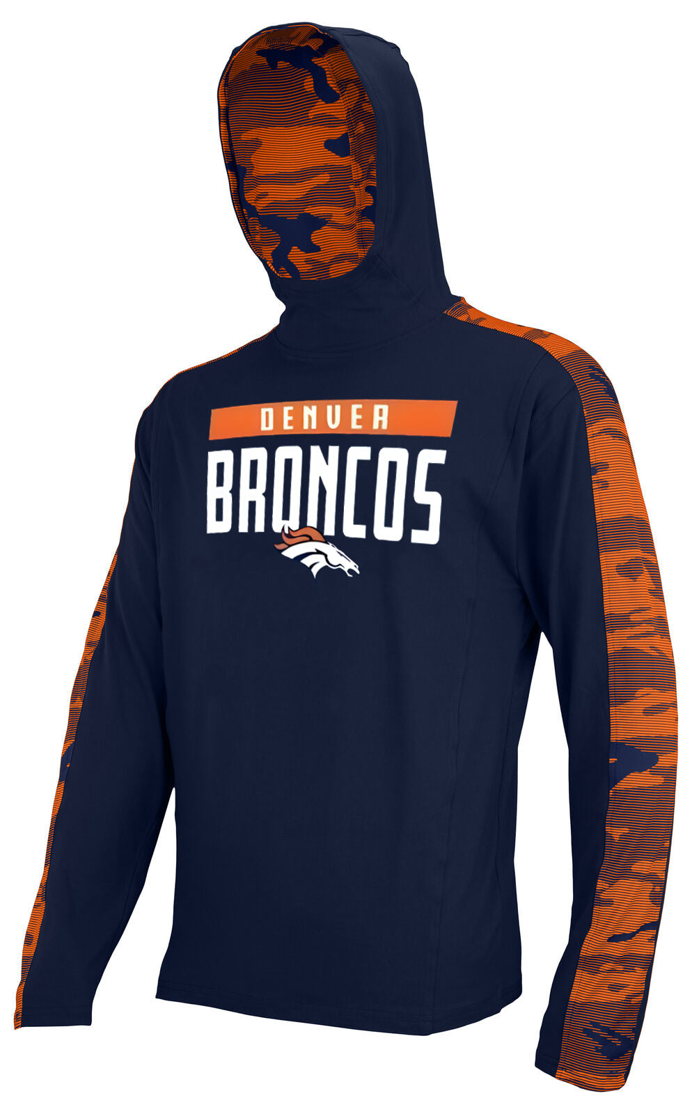 Zubaz NFL Men's Denver Broncos Lightweight Elevated Hoodie with Camo Accents