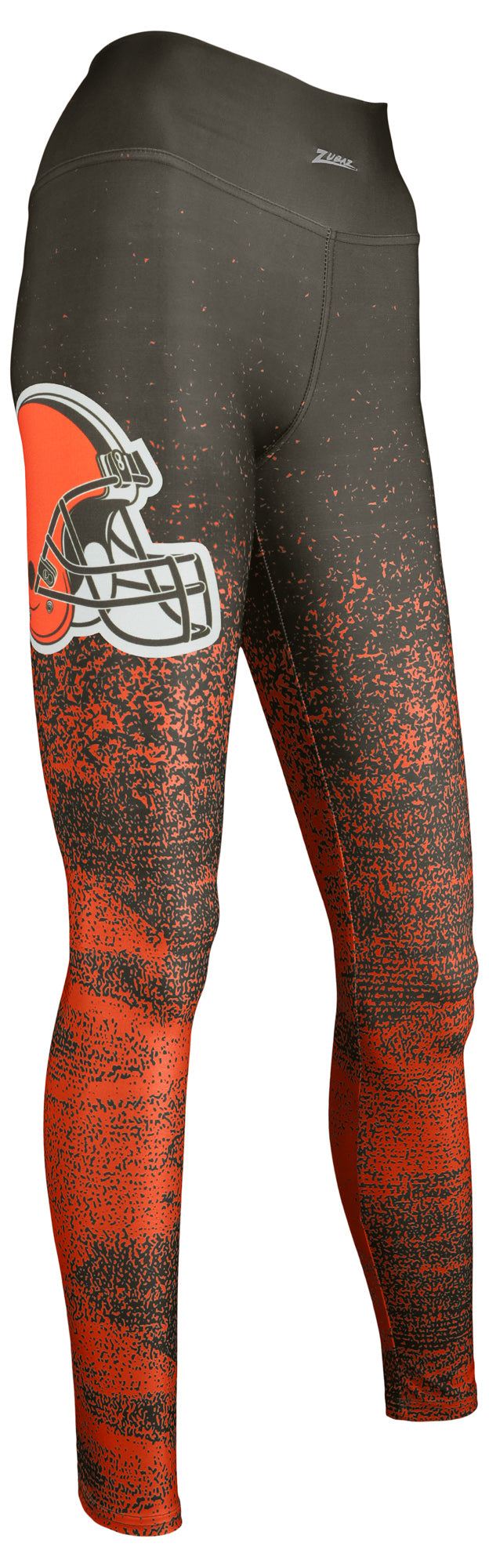 Zubaz NFL Women's CLEVELAND BROWNS BROWN/FIRE ORANGE STATIC FADE LEGGING