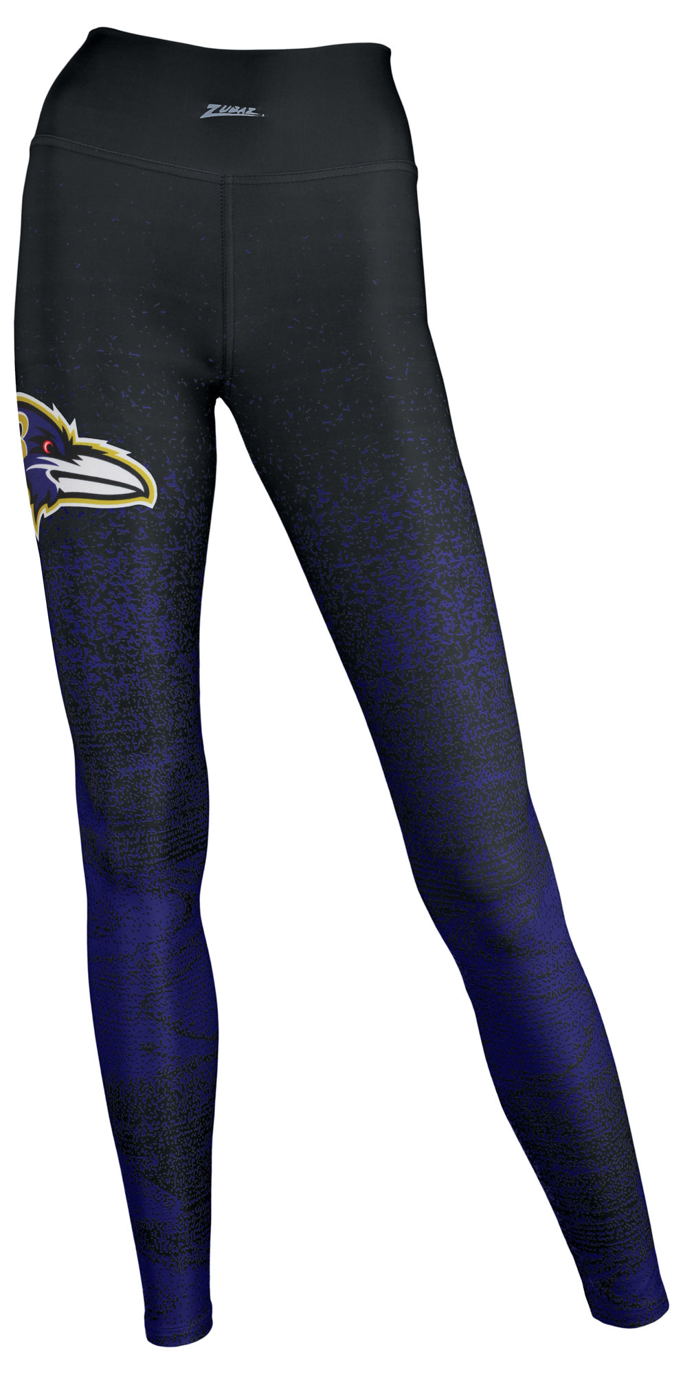 Zubaz NFL Women's BALTIMORE RAVENS BLACK/ORCHID STATIC FADE LEGGING