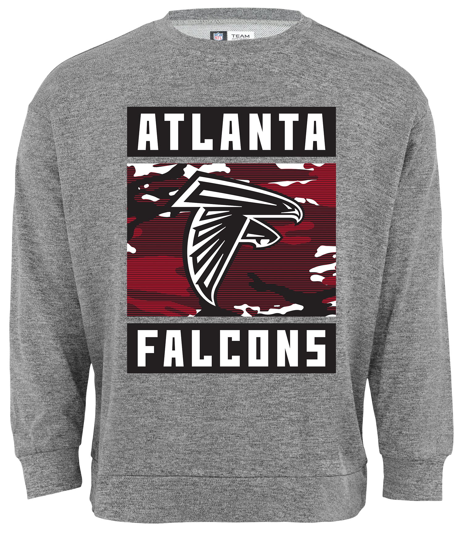 Zubaz NFL Men's Atlanta Falcons Heather Grey Camo Team Crewneck Sweatshirt