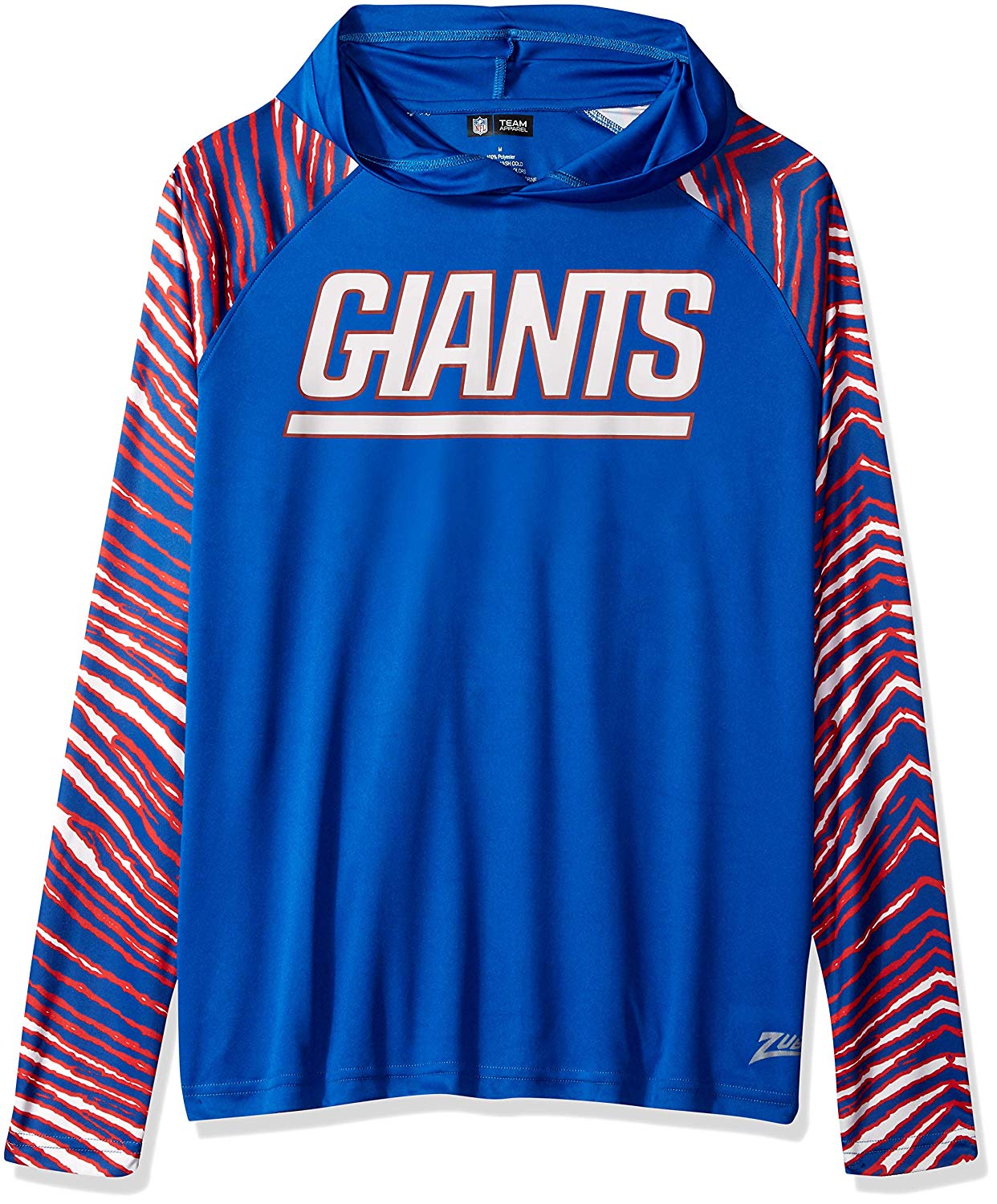 Zubaz NFL Men's New York Giants Light Weight Zebra Hoodie