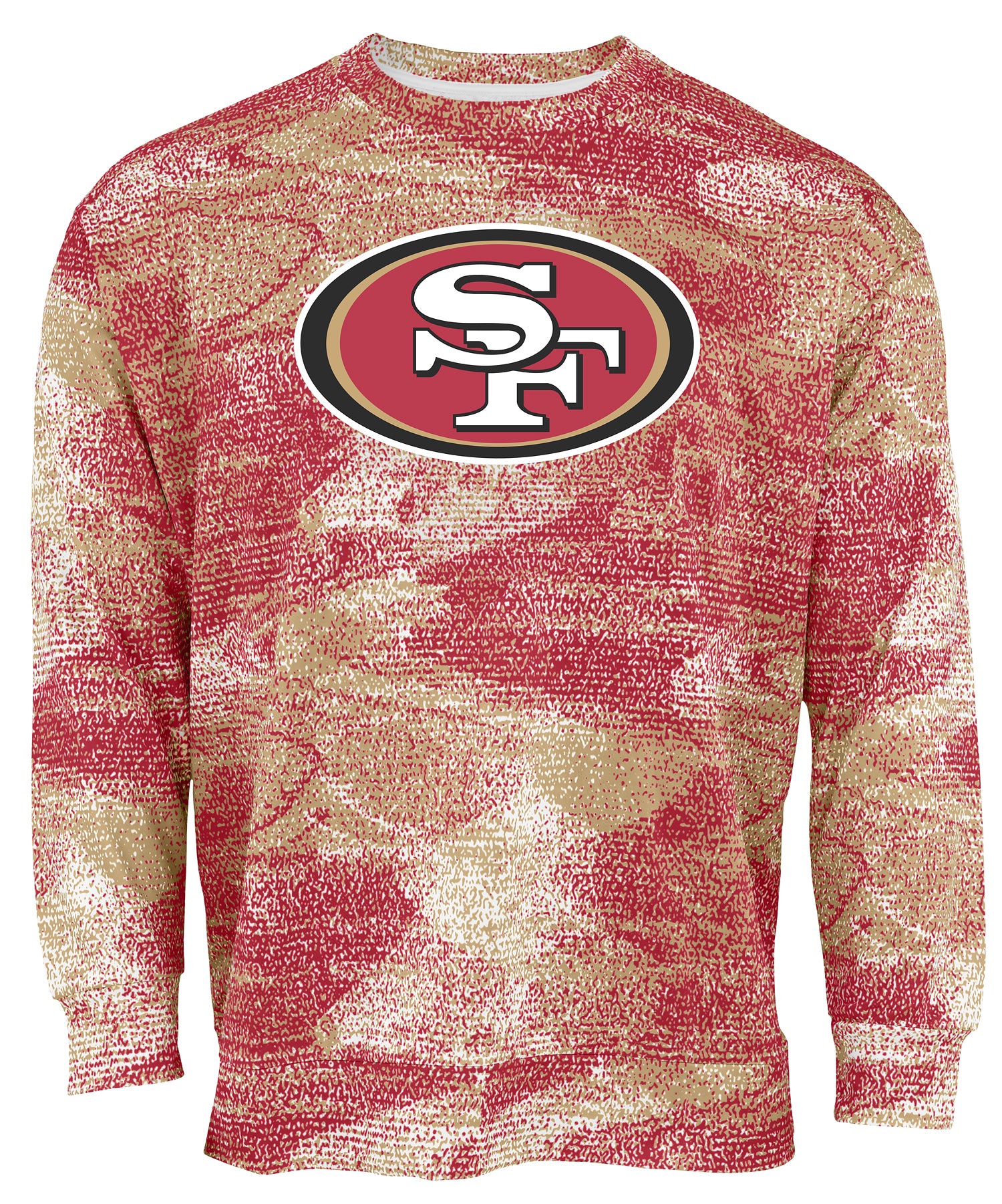 Zubaz NFL Men's Team Logo Static Crew Neck Sweatshirt San Francisco 49ers