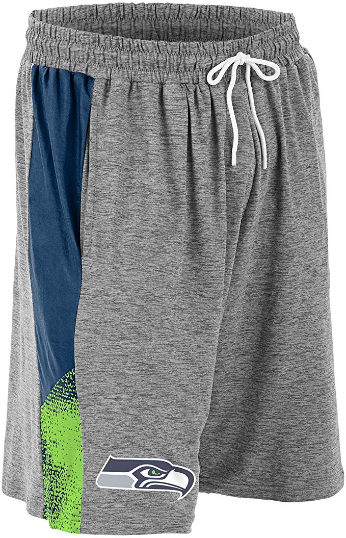 Zubaz NFL Football Mens Seattle Seahawks Gray Space Dye Shorts