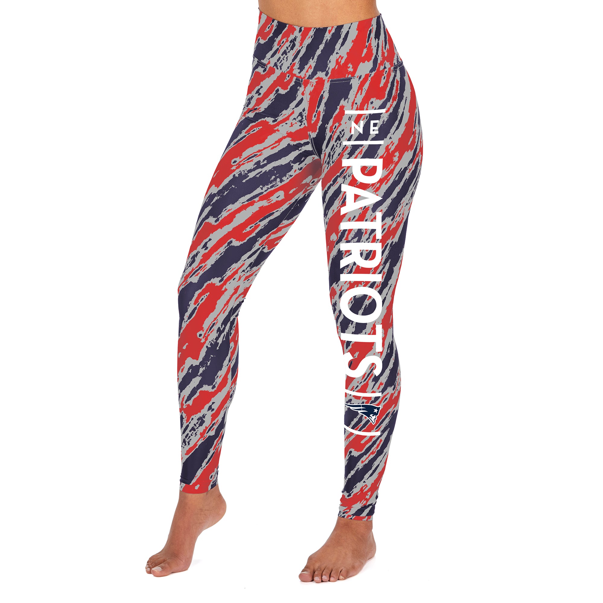 Zubaz NFL Women's New England Patriots Diagonal Streak Leggings