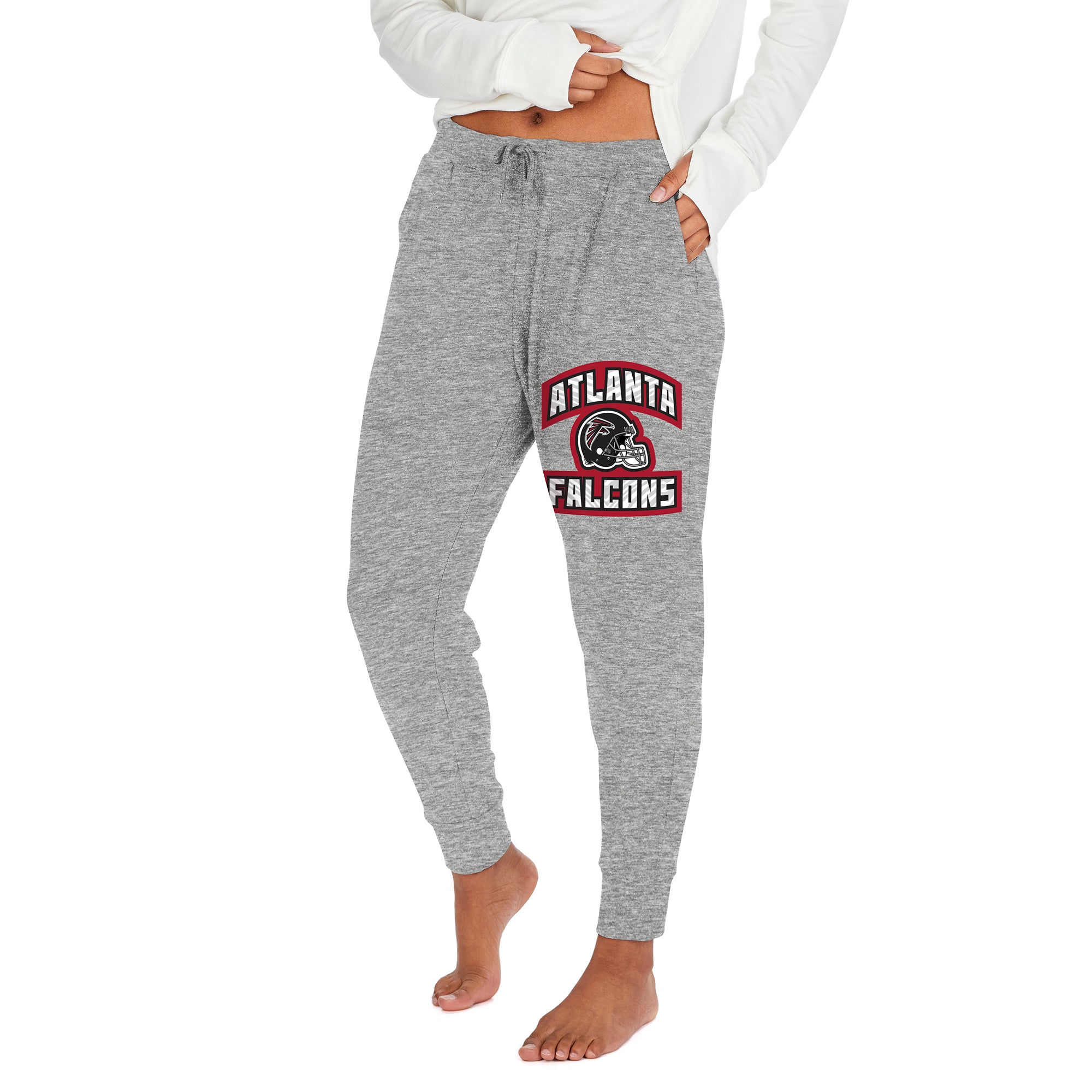 Zubaz NFL Women's Atlanta Falcons Marled Gray Soft Jogger