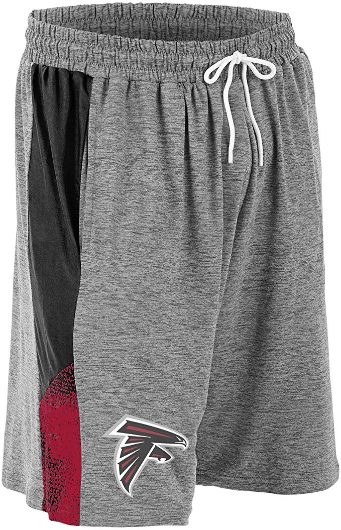 Zubaz NFL Football Mens Atlanta Falcons Gray Space Dye Shorts