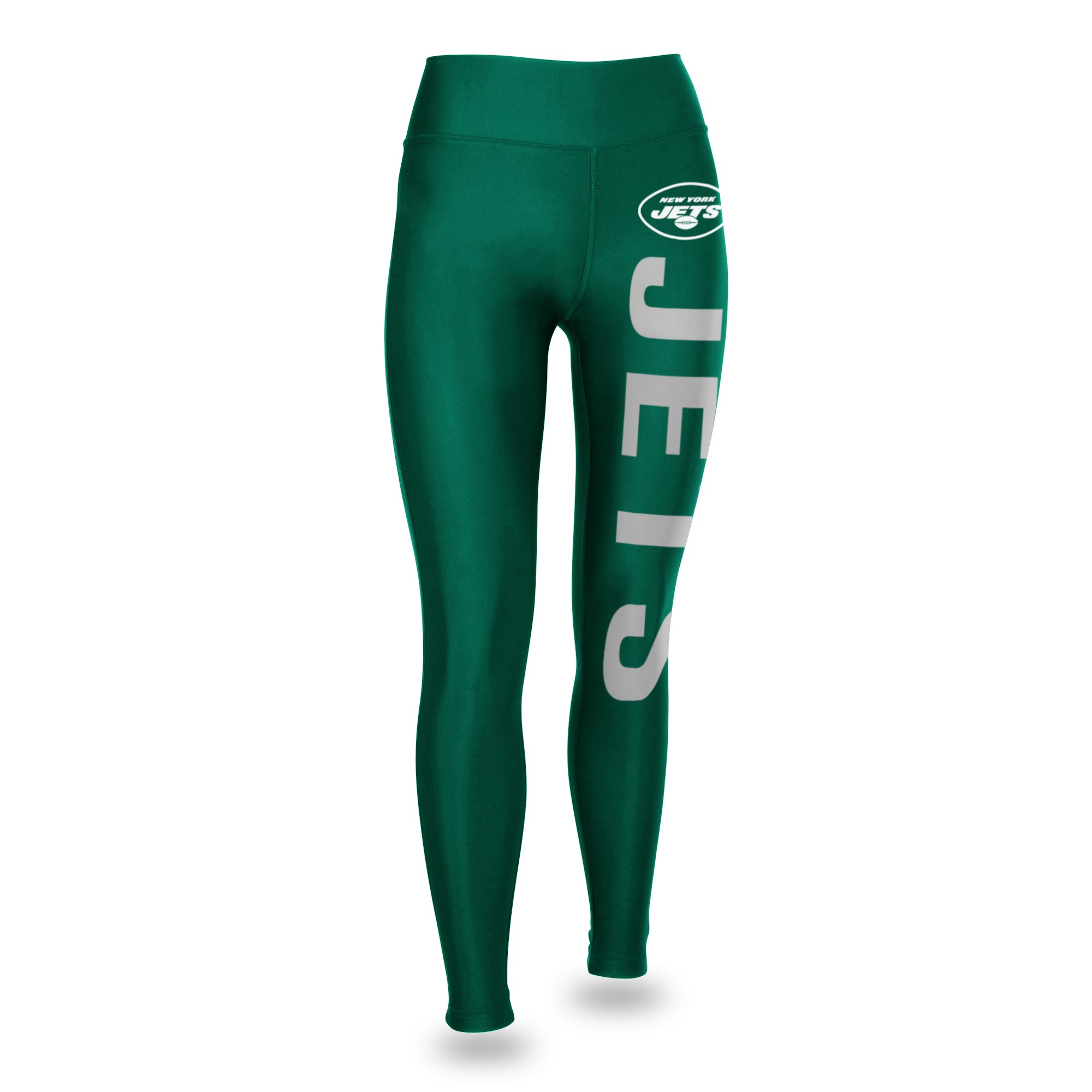 Zubaz NFL Women's New York Jets Vertical Graphic Leggings, Green