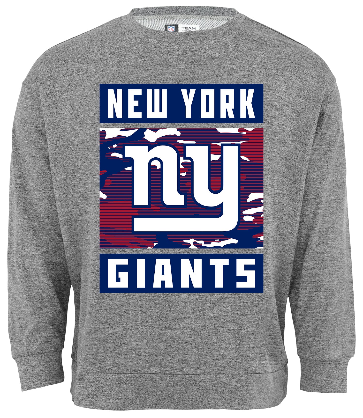 Zubaz NFL Men's New York Giants Heather Grey Camo Team Crewneck Sweatshirt