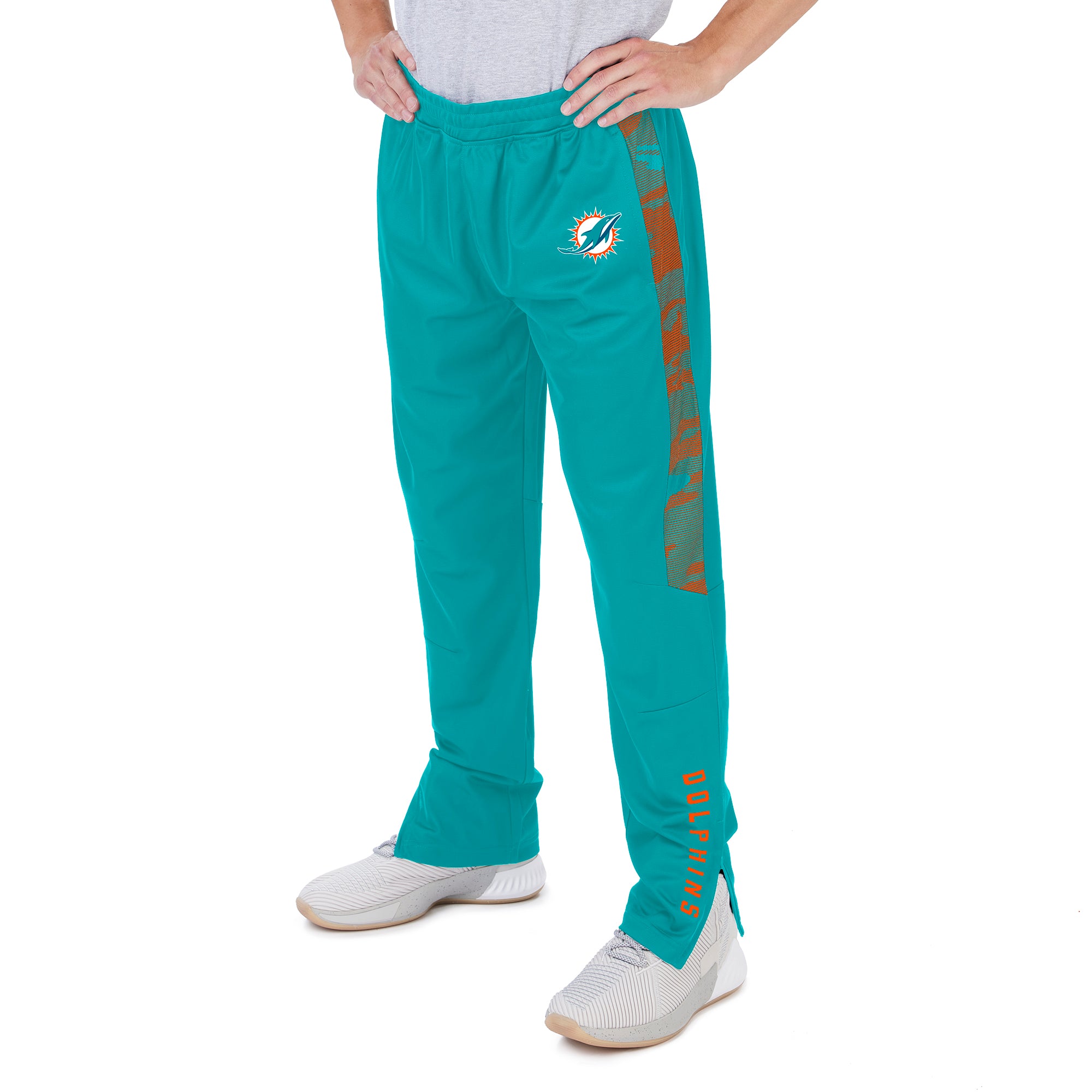 Zubaz NFL Men's Miami Dolphins Track Pants W/ Camo Lines Side Panels