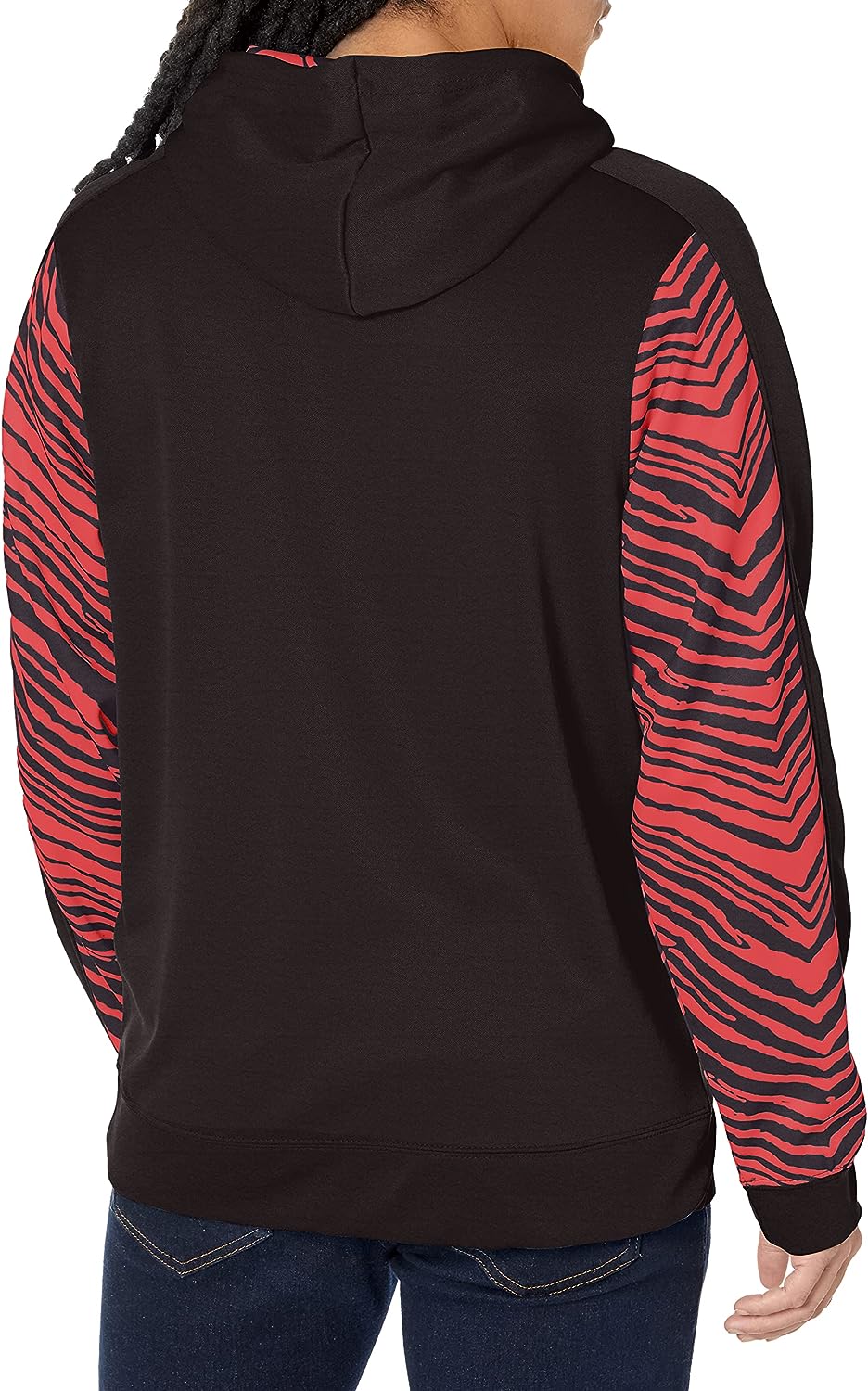 Zubaz NFL Men's Atlanta Falcons Team Color with Zebra Accents Pullover Hoodie