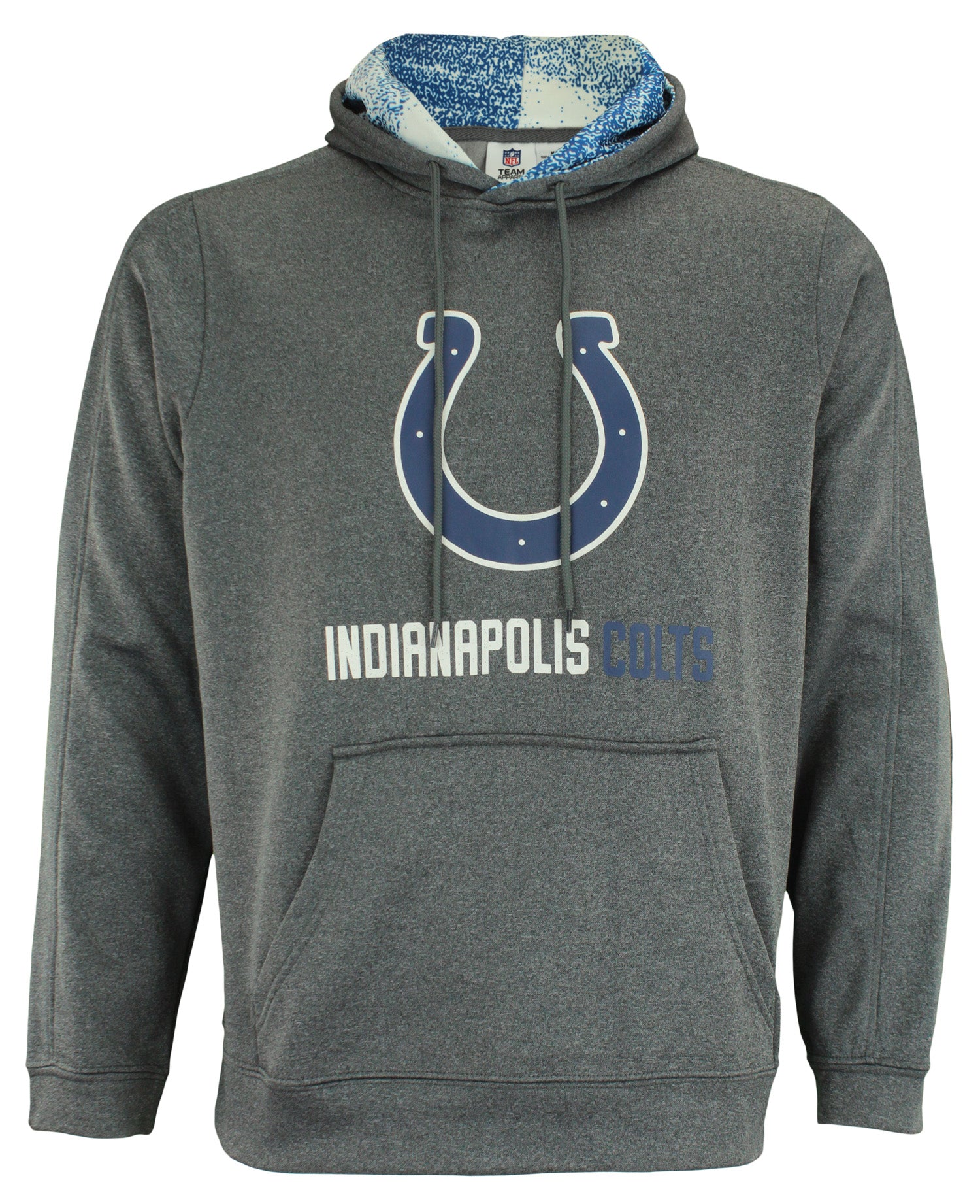 Zubaz NFL Indianapolis Colts Men's Heather Grey Performance Fleece Hoodie