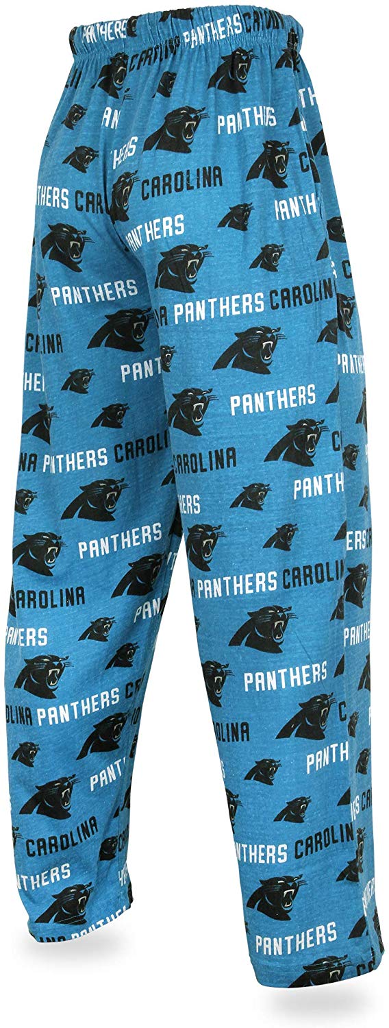 Zubaz NFL Football Men's Carolina Panthers Print Logo Comfy Pants w/Wordmark