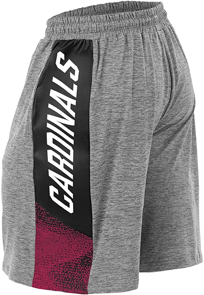 Zubaz NFL Football Mens Arizona Cardinals Gray Space Dye Shorts