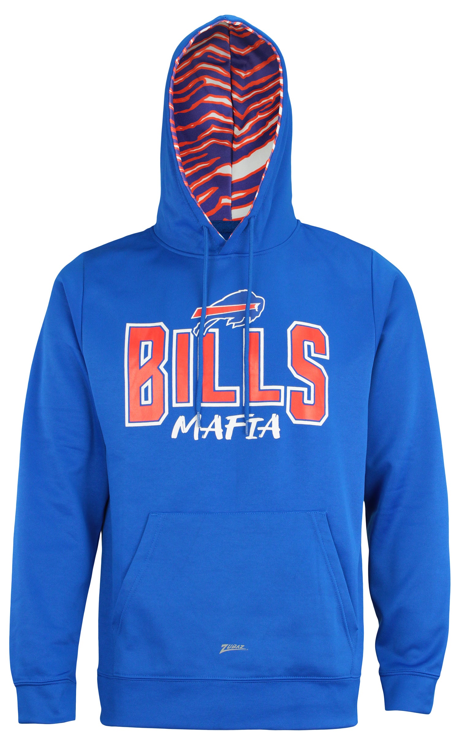 Zubaz NFL BUFFALO BILLS ROYAL BLUE HOOD W/ ROYAL/RED ZEBRA HOOD LINER & BILLS MAFIA GRAPHIC