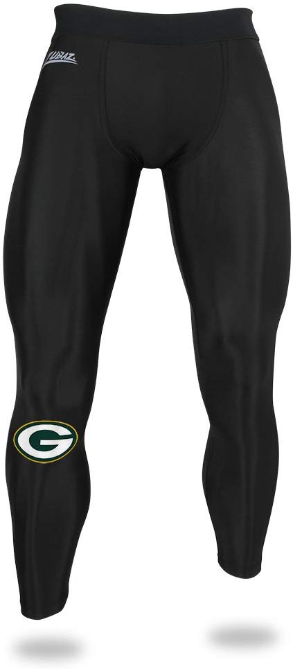 Zubaz NFL Green Bay Packers Men's Active Performance Compression Legging - Black