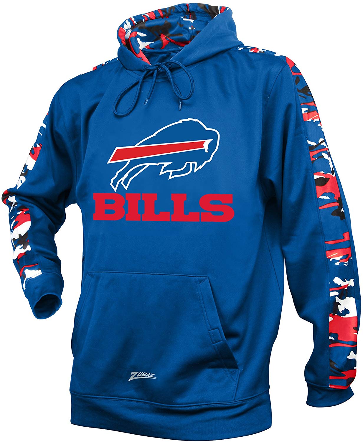 Zubaz NFL Men's Buffalo Bills Pullover Hoodie with Camo Print, Blue