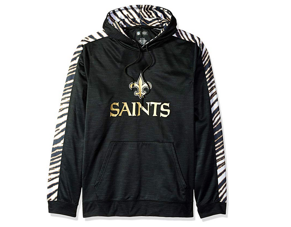 Zubaz Men's NFL New Orleans Saints Pullover Hoodie With Zebra Accents