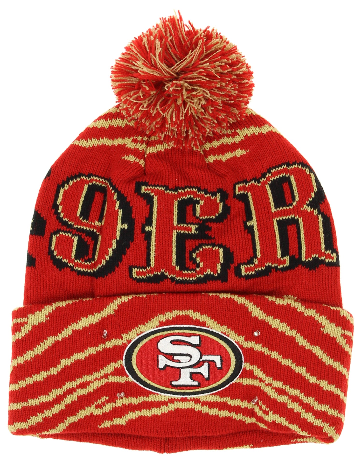 FOCO X Zubaz NFL Collab 3 Pack Glove Scarf & Hat Outdoor Winter Set, San Francisco 49ers