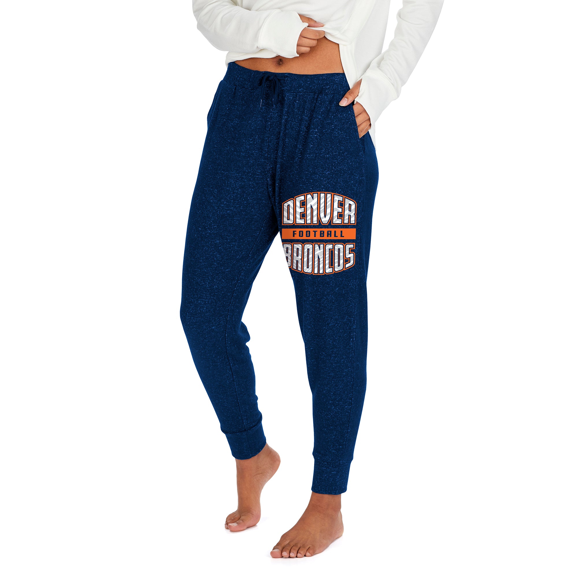 Zubaz Women's NFL Denver Broncos Marled Lightweight Jogger Pant