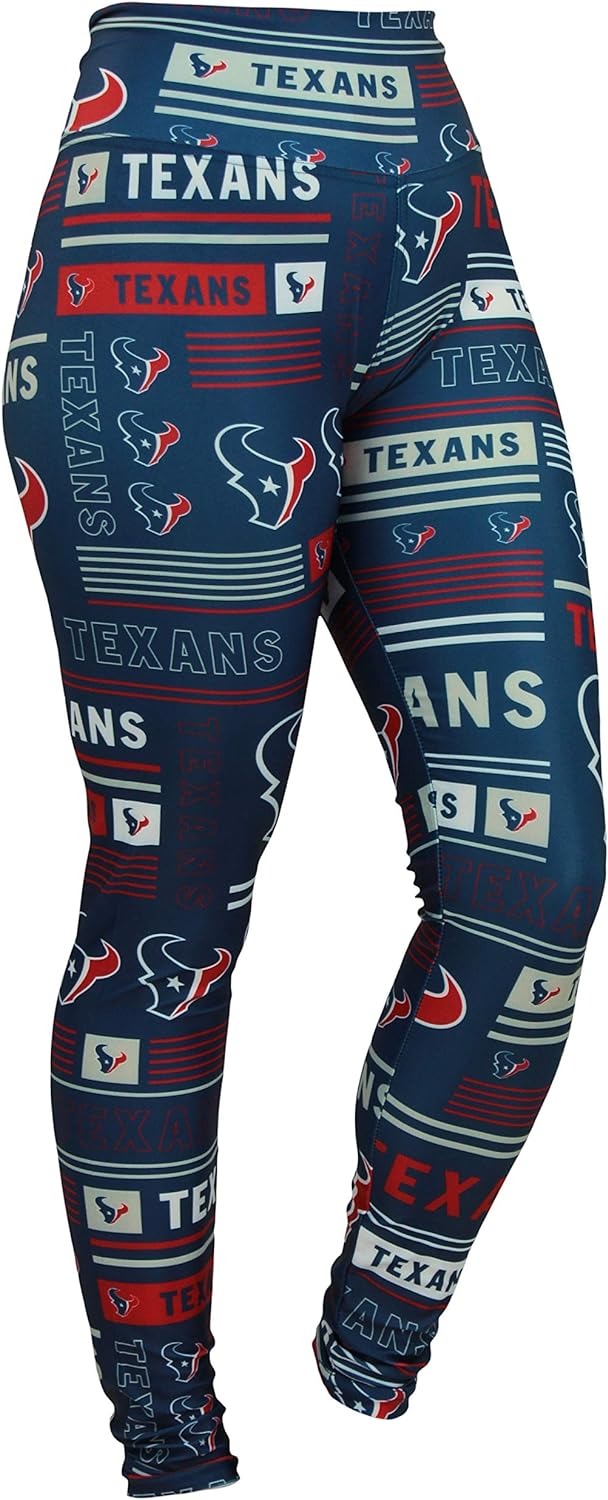 Zubaz NFL WOMEN'S HOUSTON TEXANS TEAM COLOR COLUMN LEGGING