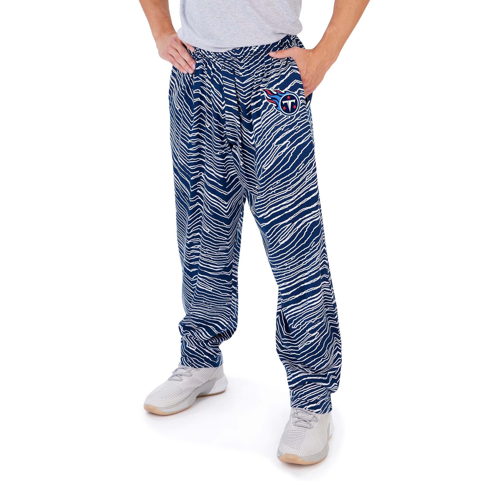 Zubaz NFL Men's Tennessee Titans Zebra Outline Comfy Pants