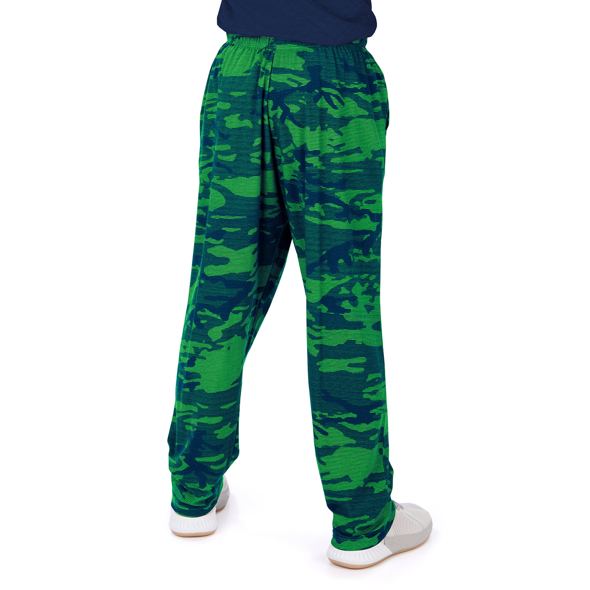 Zubaz NFL MENS SEATTLE SEAHAWKS NAVY BLUE/NEON GREEN CAMO LINES PANT Small